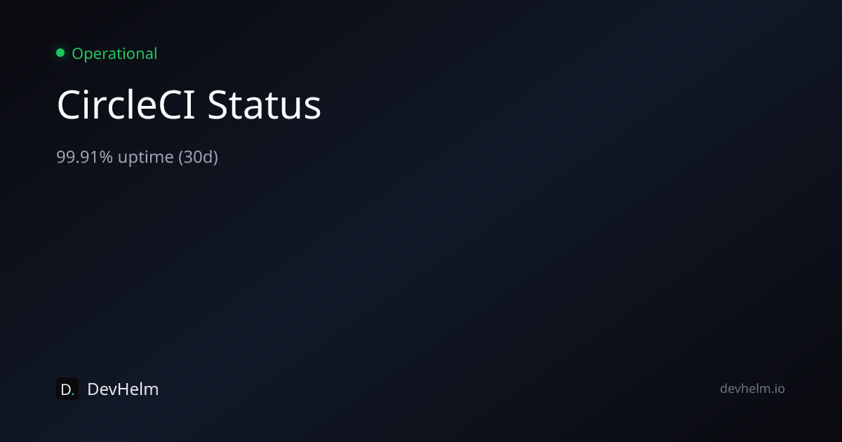 Is CircleCI Down? Live CircleCI Status & Outages — DevHelm
