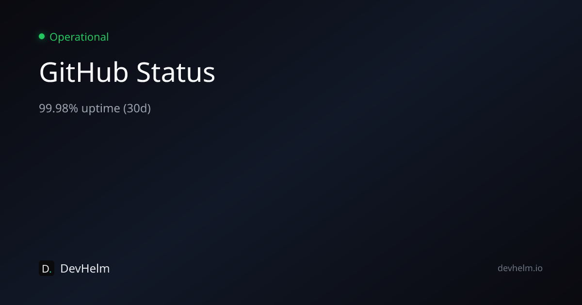 Is GitHub Down? Live GitHub Status & Outages — DevHelm