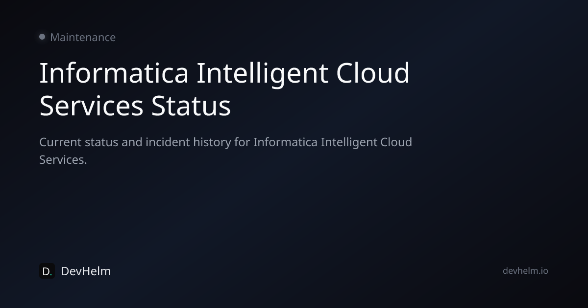 Is Informatica Intelligent Cloud Services Down? Live Informatica ...
