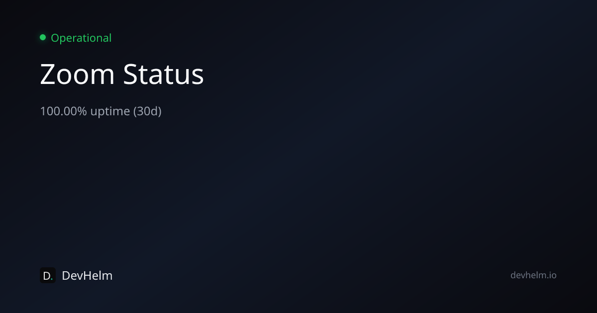 Is Zoom Down? Live Zoom Status & Outages — DevHelm